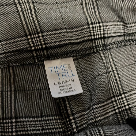 Time and Tru Plaid pull on Black plaid dress pants size L - Picture 4 of 15